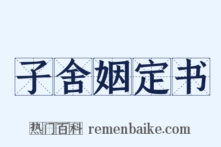 子舍姻定书是什么意思的图片